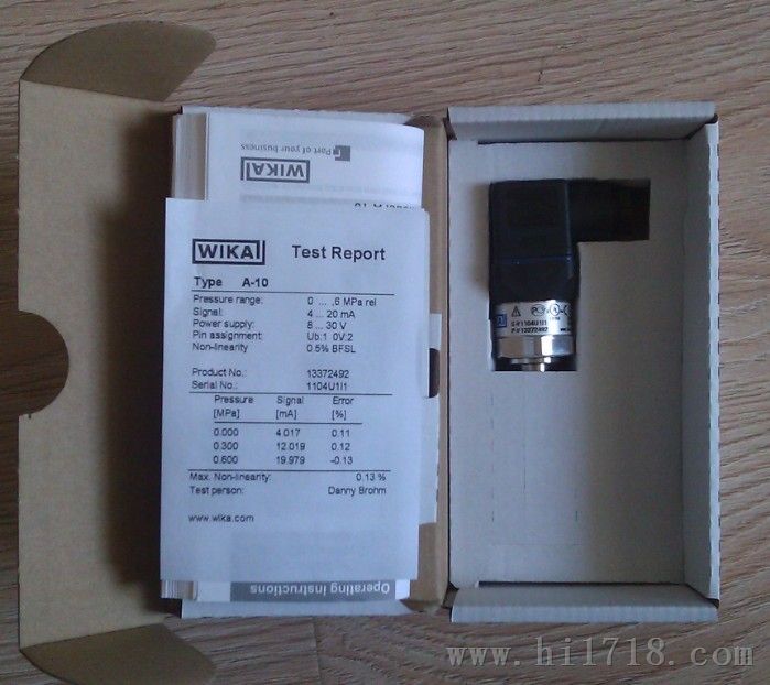 wika压力变送器4-20mA 8-30V DC
